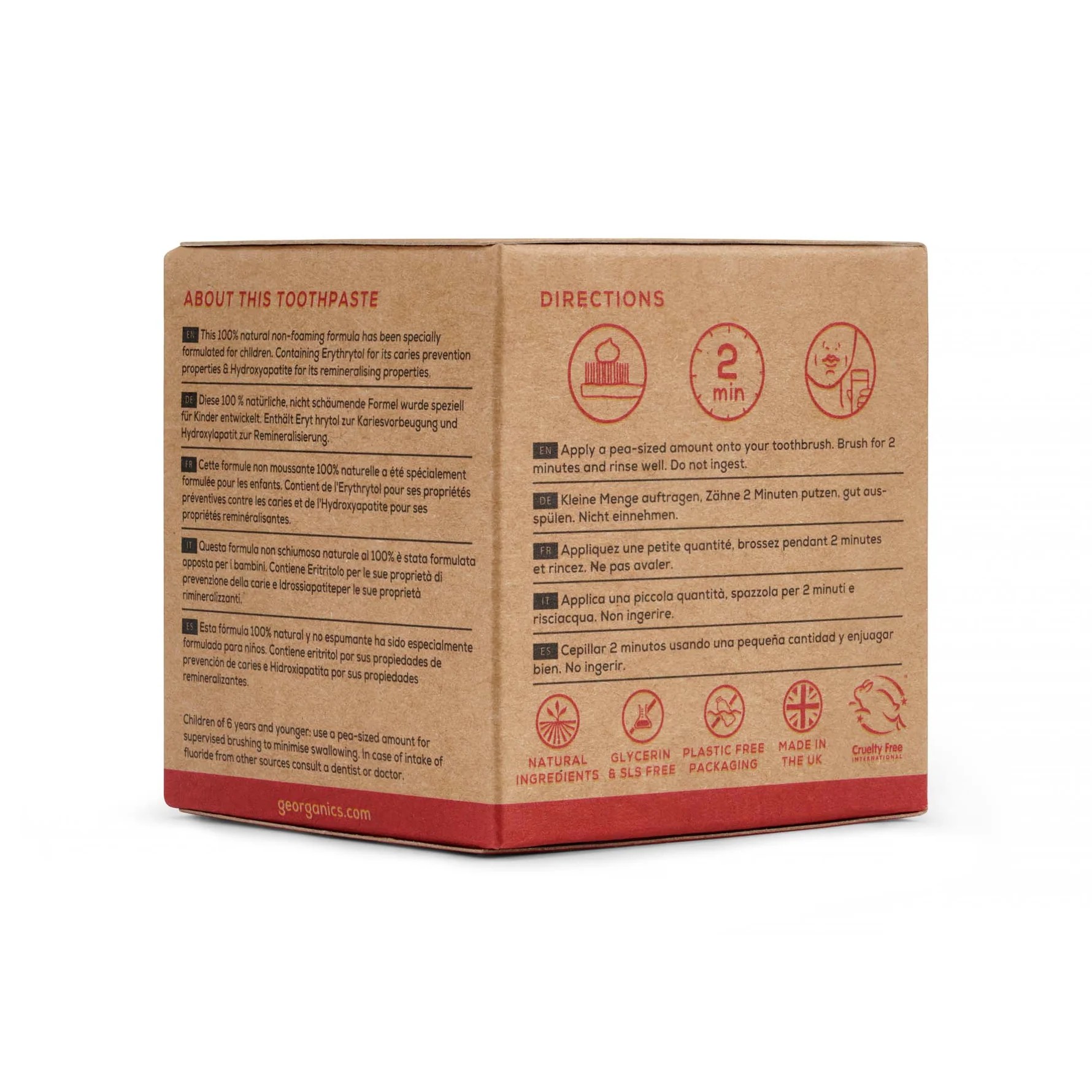 GEORGANICS Zahnpasta GeoKids Erdbeere mit Fluorid 60ml