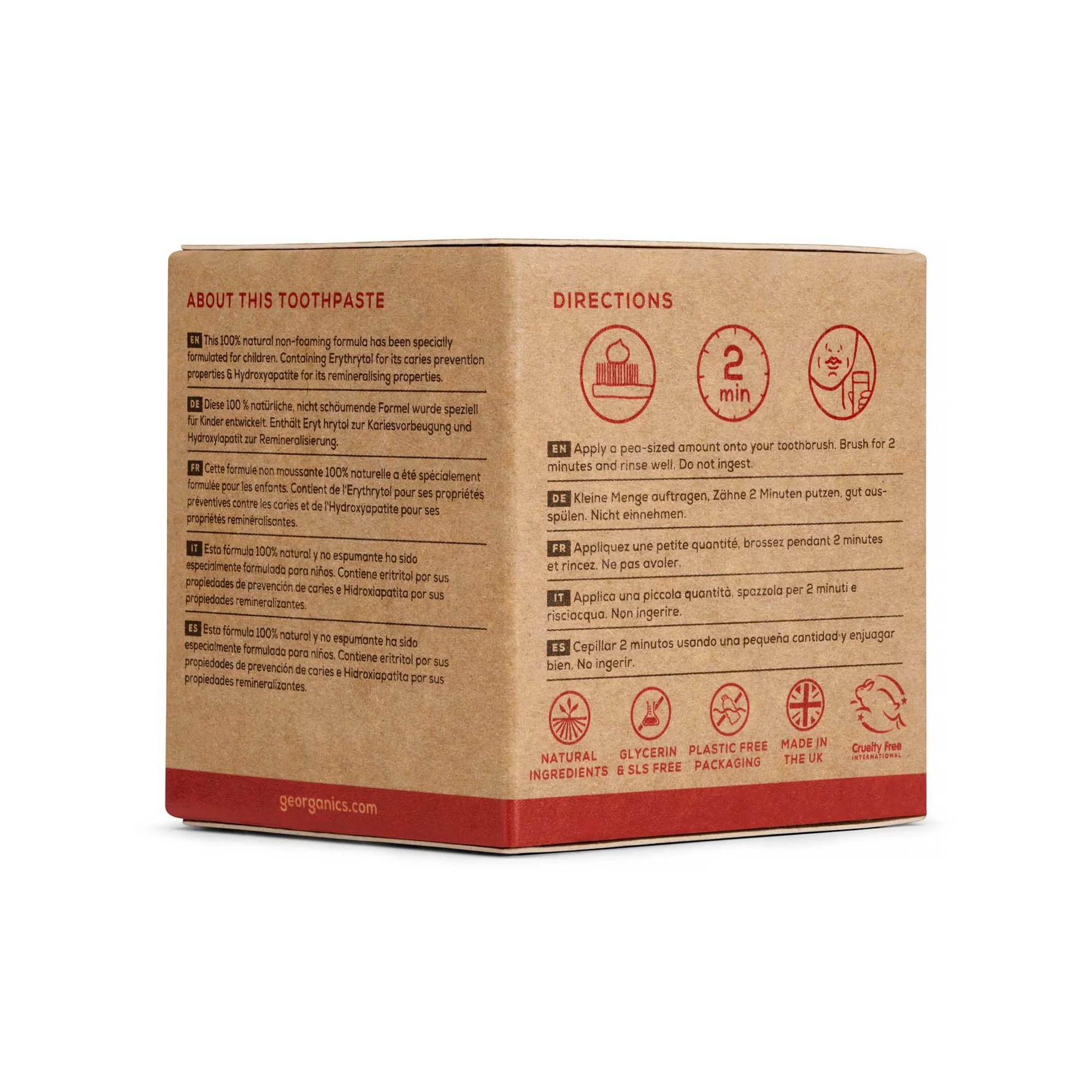 GEORGANICS Zahnpasta GeoKids, Erdbeere 60ml