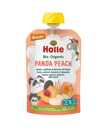 Panda Peach - Pouchy Pfirsich, Aprikose & Banane, Dinkel, 100g#