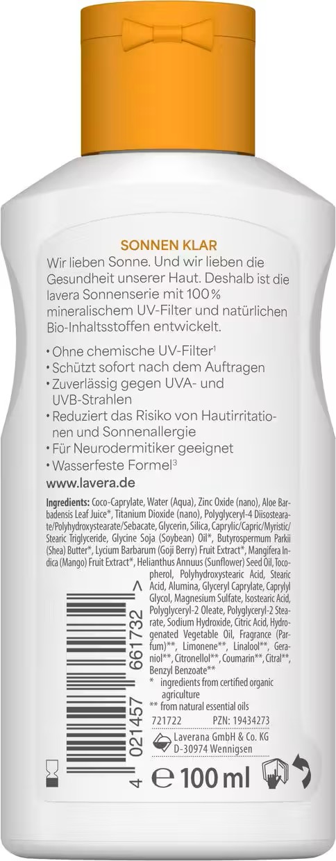 Lavera Sonnenlotion Sensitiv LSF 30 100ml