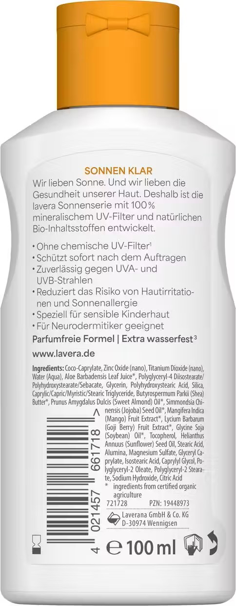 Lavera Sonnenlotion Sensitiv Kids LSF 50 100ml