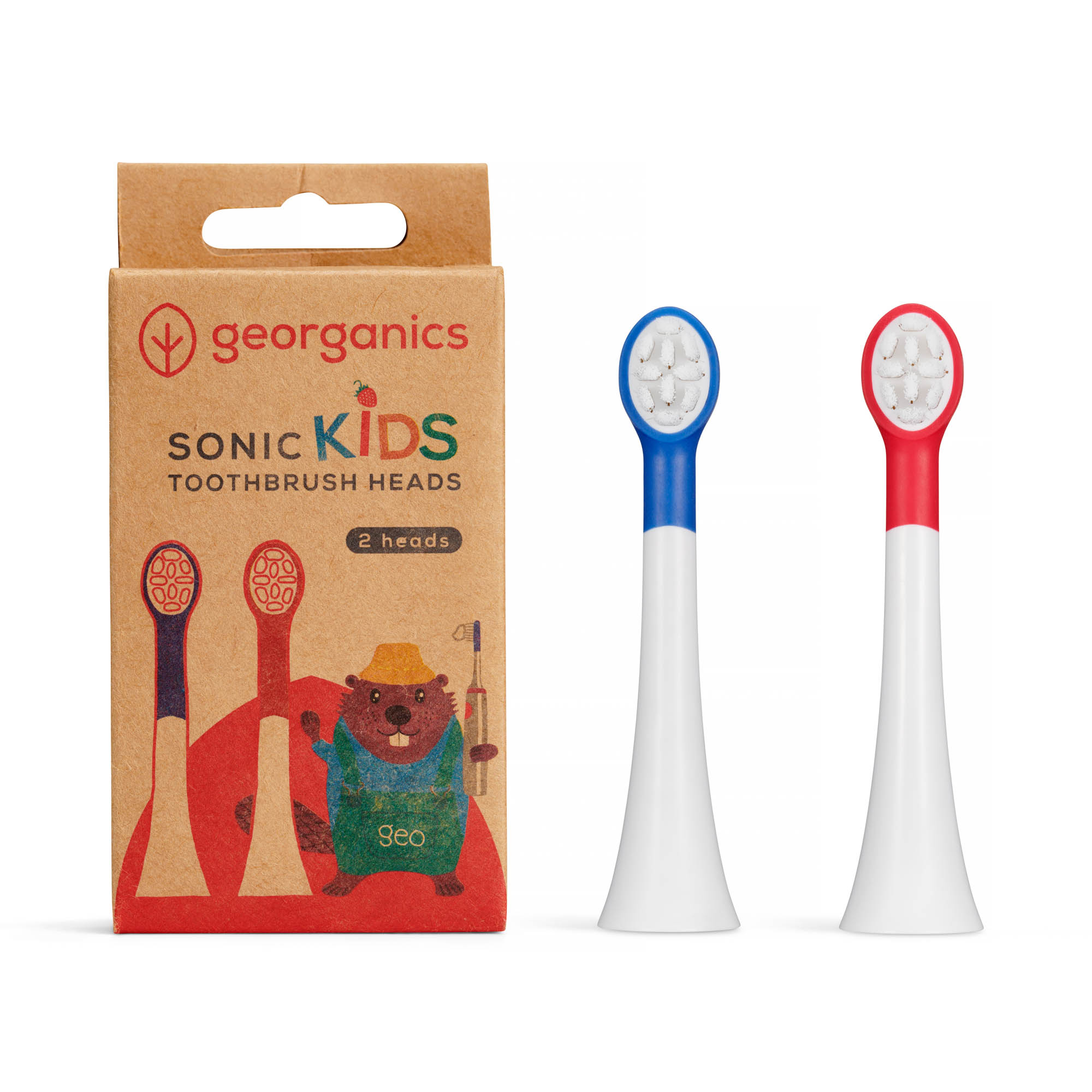 GEORGANICS Ersatzbürsten für GeoKids Schallzahnbürste 2 Stk